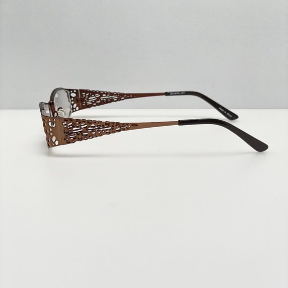 Modern Art Eyeglasses Eye Glasses Frames A307 Brown 50-18-135 - Picture 4 of 6